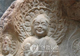 서산 마애삼존불 보존처리